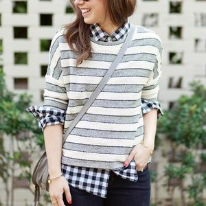 LOFT tweed striped sweatshirt